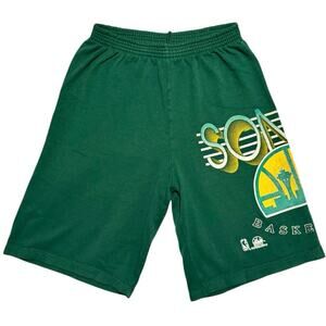Vintage 90s Seattle SuperSonics Green NBA Basketball Shorts Youth Med Adult XS